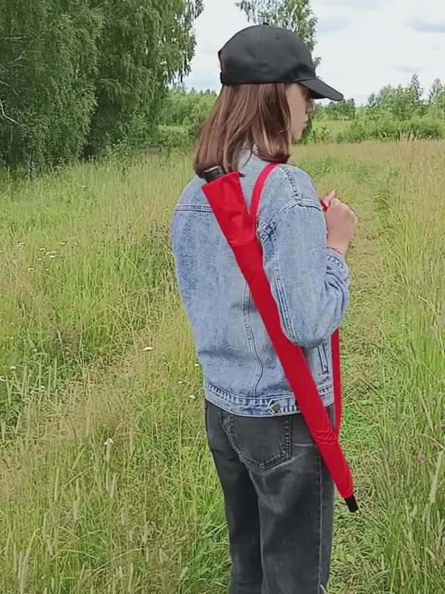 Чехол для зонта трость с лямкой Красный 60 и 70см.