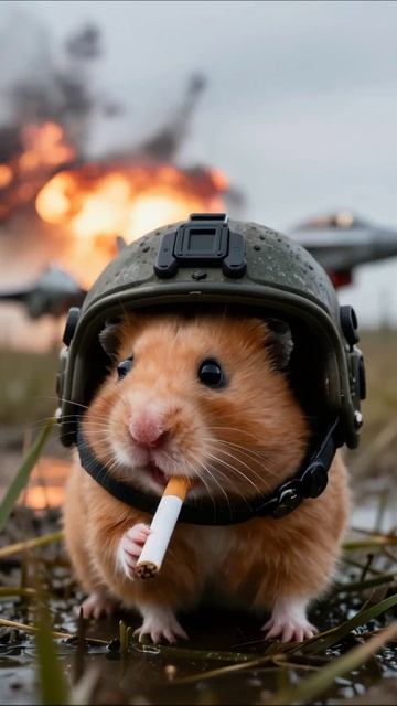 Смешной хомяк в боевой готовности #хомяк #приключения #юмор