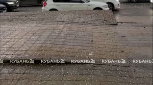 Град выпал в Краснодаре вечером 8 апреля