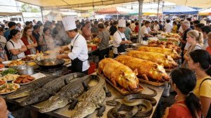 Самый экстремальный рынок в Китае. От живых крокодилов до хрустящей свинины