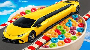 СМОЖЕТ ЛИ СУПЕРКАР ПРОЕХАТЬ ГИГАНТСКУЮ МИСКУ С ХЛОПЬЯМИ В ГТА 5? ЭКСПЕРИМЕНТЫ GTA 5!