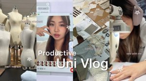 PRODUCTIVE UNI VLOG: Fashion major, sew with me, baking, art market, sunday reset etc.