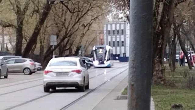 Парад трамваев Витязь и Львёнок в Коптевской улице.