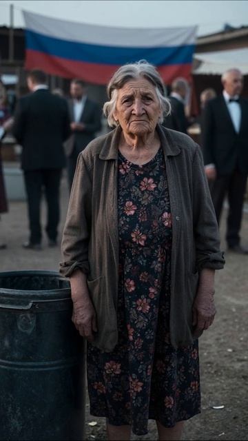 Забытые среди праздника: одинокая старая женщина