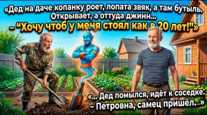 Дед На даче Откопал Бутылку с Джином... #анекдоты #прикол #ржака