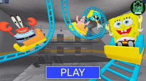 Полное прохождение игры ГУБКА БОБ на американских горках! ПОБЕГ из ТЮРЬМЫ! #Roblox #obby