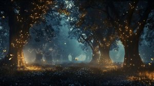 Тёмный ночной лес — глубокая атмосфера для сна
