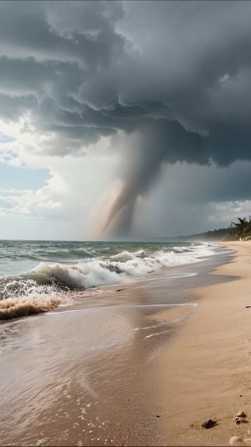 Штормовая стихия на берегу океана #природа #шторм #океан