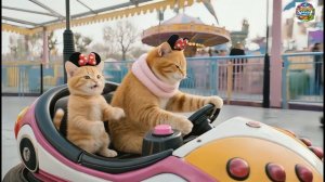 Первые шаги на двух колёсах: котёнок-тигрёнок падает, но не сдаётся, а в награду получает такояки