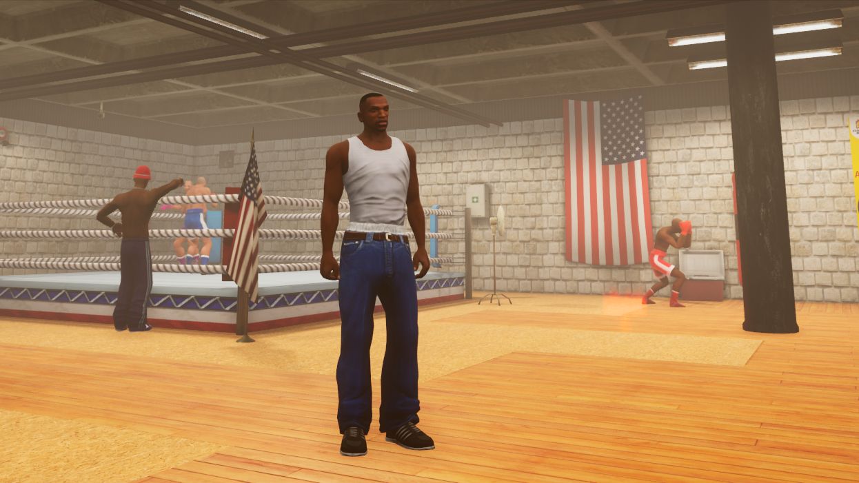 GTA San Andreas  Definitive Edition. Наводим шухер в спортзале.