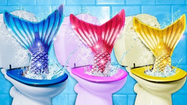 Розовая Vs голубая Vs желтая русалка челлендж