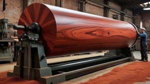 Невероятное производство по обработке красного дерева.