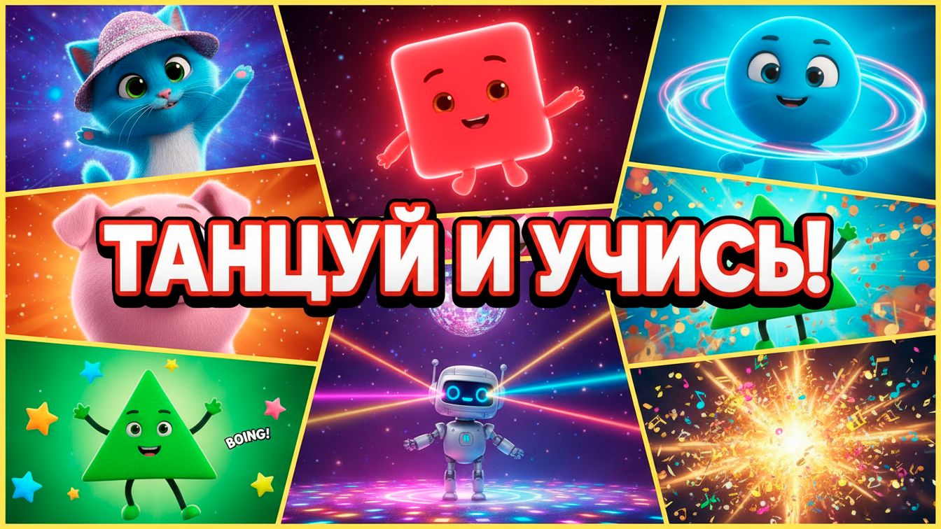 ГЕОМЕТРИЧЕСКАЯ ДИСКОТЕКА! 💃 Учим фигуры и цвета!!!!
