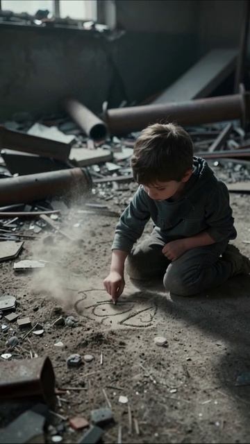 Безнадежная надежда: ребенок в разрушенном мире #потеря #надежда #разрушение