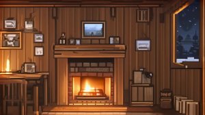 Огонь в камине — уютная анимация для сна