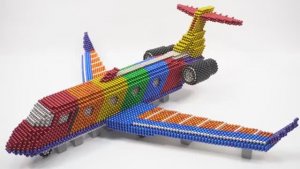 Мультики для детей и малышей. Собираем самолёт из магнитных шариков . Интересный детский мультик