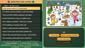 Тренажёр описания картинки по английскому. 4 КЛАСС. Песня + задания с проверкой