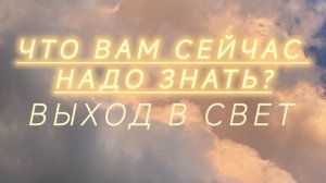 Что Вам сейчас нужно знать?