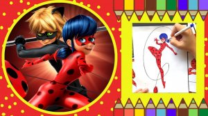 Ледибаг превращается в Харли Квин. Раскраска для детей Ледибаг меняет образ