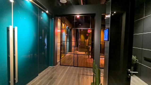 Перегородка с переменной прозрачностью | Чёрный алюминий, 2 створки