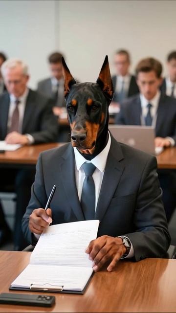 Собака в костюме: необычные встречи в офисе собака офис юмор