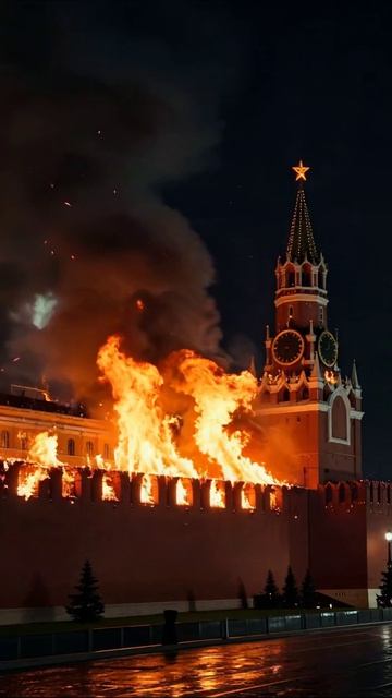 Падение символа: огонь на Красной площади #РусскаяИстория #Кремль #Печаль
