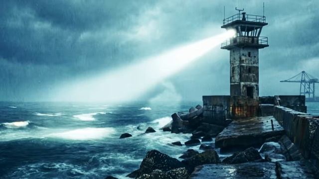 Dark Ambient Music No Ads for Sleep & Focus ｜ Harbor Signal ｜ Dystopian Ocean Soundscape-(824p24)