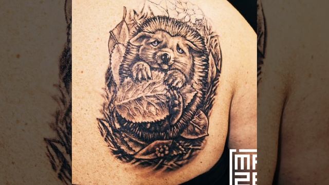 Тату еж от студии maze tattoo