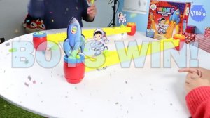 The Floor is Lava Relay Race Boys vs Girls with Ryan's Toys!!!!