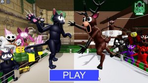 Команда КОШЕК против команды ОЛЕНЕЙ в игре "99 НОЧЕЙ В ТЮРЬМЕ БАРРИ"! Новый страшный #Обби #Roblox