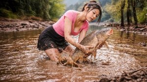 Рыбалка. Ловлю рыбу голыми руками.