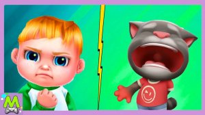 Говорящий Том против Босса-Молокоса.Лечим Котика и Ухаживаем за Малышом.Мультик Игра