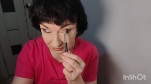 Преобразование  после 55 лет. Макияж на работу в золотисто- оливковых тонах.