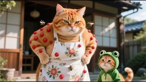 Мама-кошка спасает Рыжего котенка от злых пчел 🐝 Забавная история кошачьей семьи