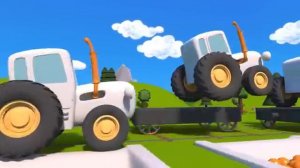 Учим цвета - РАЗНОЦВЕТНЫЕ ТРАКТОРЫ - Котёнок Котэ [