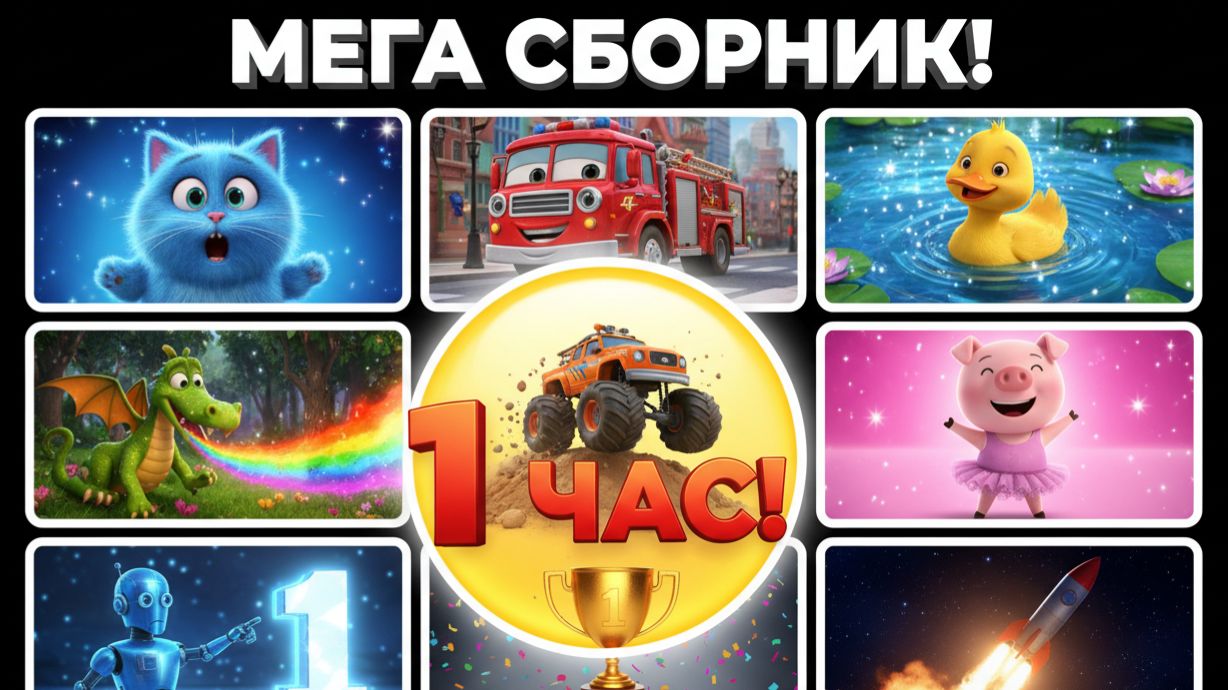 ЦЕЛЫЙ ЧАС МУЛЬТИКОВ! 🌈 Котик, Машинки и Животные | Большой сборник 2026