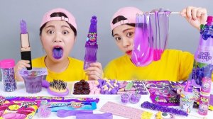 Фиолетовые десертные желейные конфеты Мукбанг