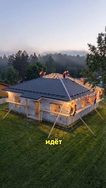 Завершающий этап строительства дома из газоблока