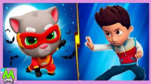 Говорящий Том Герои vs Щенячий Патруль.Том против Райдера.Быстрые и Высокие Гонки (1)