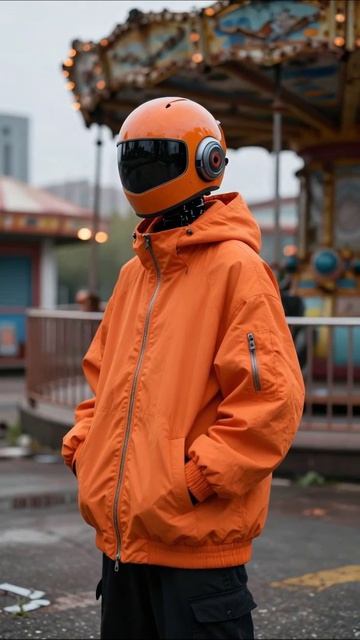 Космический стиль в городском пейзаже #робот #мода #креатив