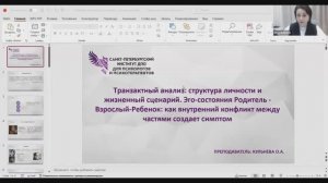 Эго-состояния Родитель-Взрослый-Ребёнок как внутренний конфликт между частями создаёт симптом 14.03