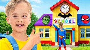 Крис и его друзья тренируются в школе супергероев