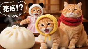 Мама, Рыжая сестренка и котенок в шапке возвращаются домой, чтобы вкусно поесть и начать новую жизнь