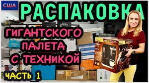 Распаковка палета/Огромный палет с техникой/ 1 часть/ Дорогие товары/Потерянные посылки/ США/Флорида