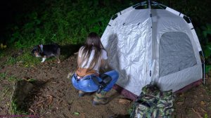 🐶🌙 ACAMPAMENTO NOTURNO NA FLORESTA 🔥  Cozinhando Peixe-Espada na Fogueira!