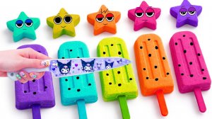 Мультики для детей. Лепим и режем цветные мороженки из разноцветного песка. Мультики для малышей