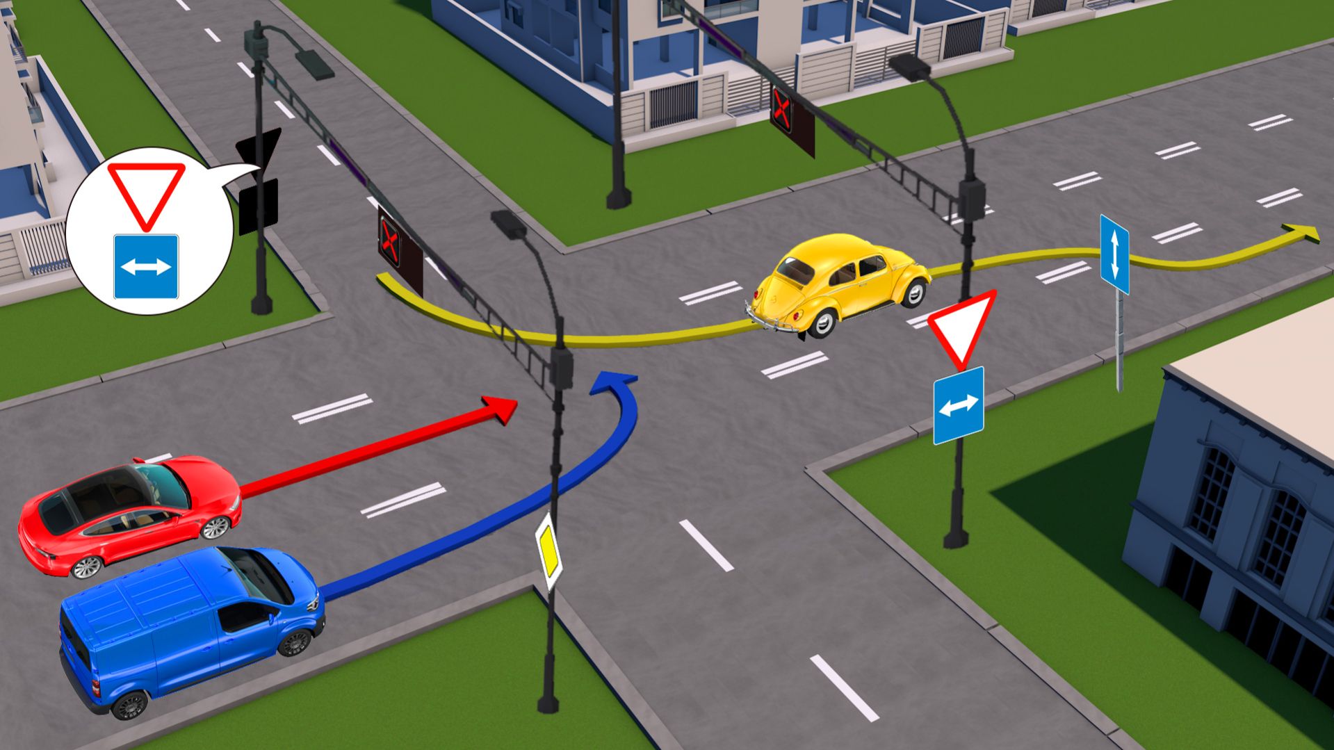 Кто из водителей, двигаясь по выбранной траектории, нарушает правила?