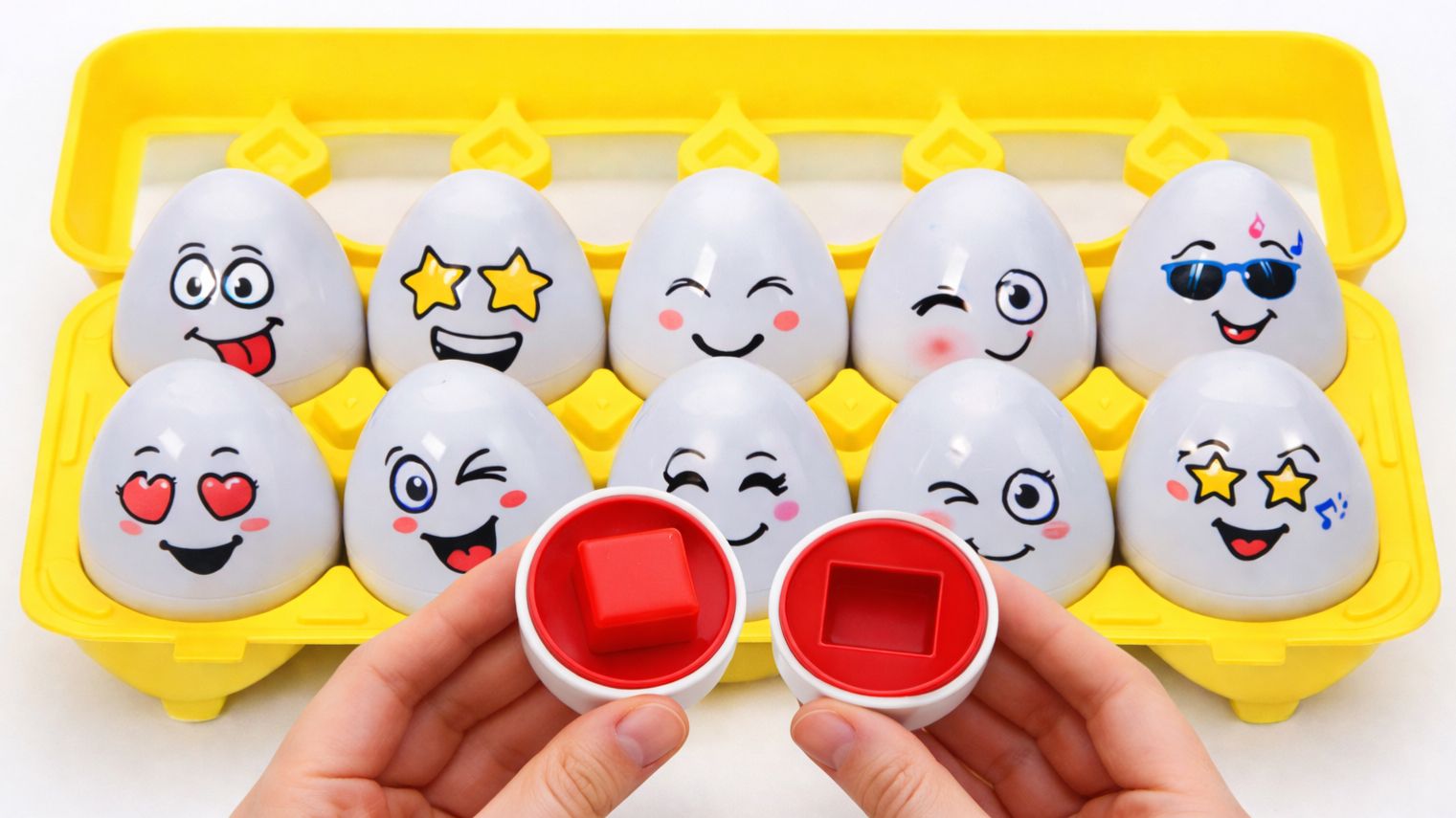 Весёлые яйца - Сортёр для малышей | Учим цвета и фигуры