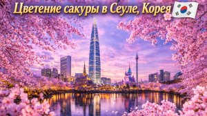 🇰🇷 Цветение сакуры в Сеуле, Корея 🌸 Расслабляющая прогулка в Янджечхоне (2026)