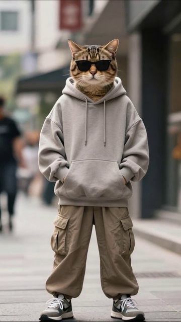 Кот в очках: стиль на улицах города #кот #стиль #приключения